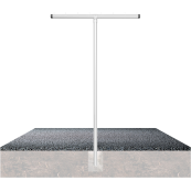 Laundry drying stand T-shape, steel tube 60mm | cross tube with 8 round pins 10x40mm | t-connector, 2-part with bolt M10 | total height: 2500mm | total width: 1500mm | with ground anchor, | hot-dip galvanized